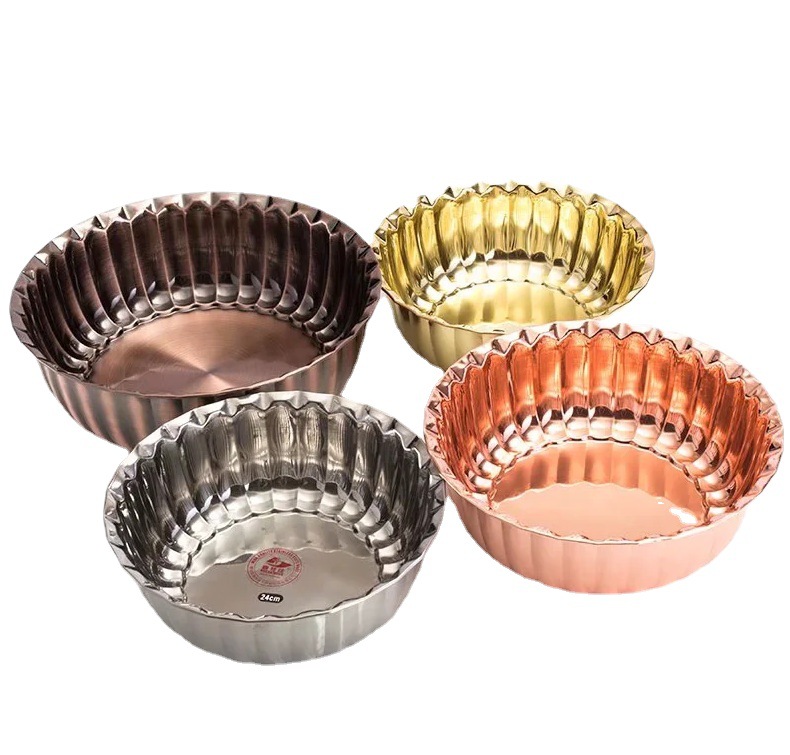 The HZ151 rose gold stainless steel covered basin with a lid can be used as a multi-purpose disc basin or can be disassembled for use Application Scenario