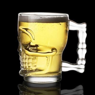 56 Creative Skull Glass Beer mugs, tea cups, juice cups, personalized irregular-shaped cups, water cups, large-capacity draft beer handle cups Item Picture