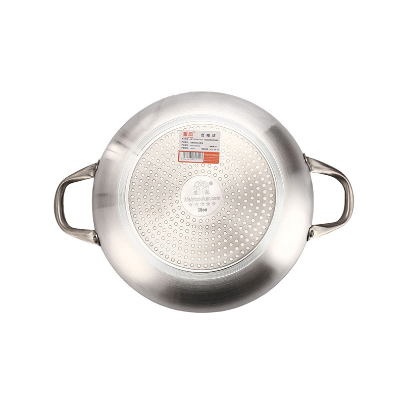 HZ43# Double-ear European-style sanding frying pan, aluminum non-stick flat pan with double bottom, hotel commercial wholesale pic 6