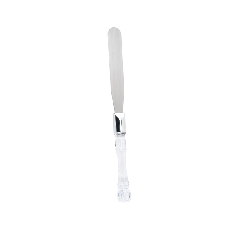 HZ720# Crystal Handle Pizza Knife Straight Spatula Two-piece Set Pizza Cutting Tool Cream Spatula Baking Set Specification image