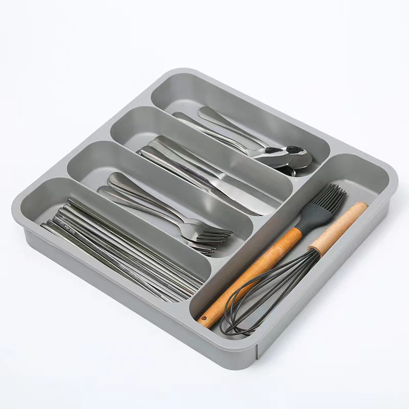 HZ607 extendable drawer storage box, separate shelving unit, tableware organizer, knife, fork and chopsticks compartments box, storage box pic 7