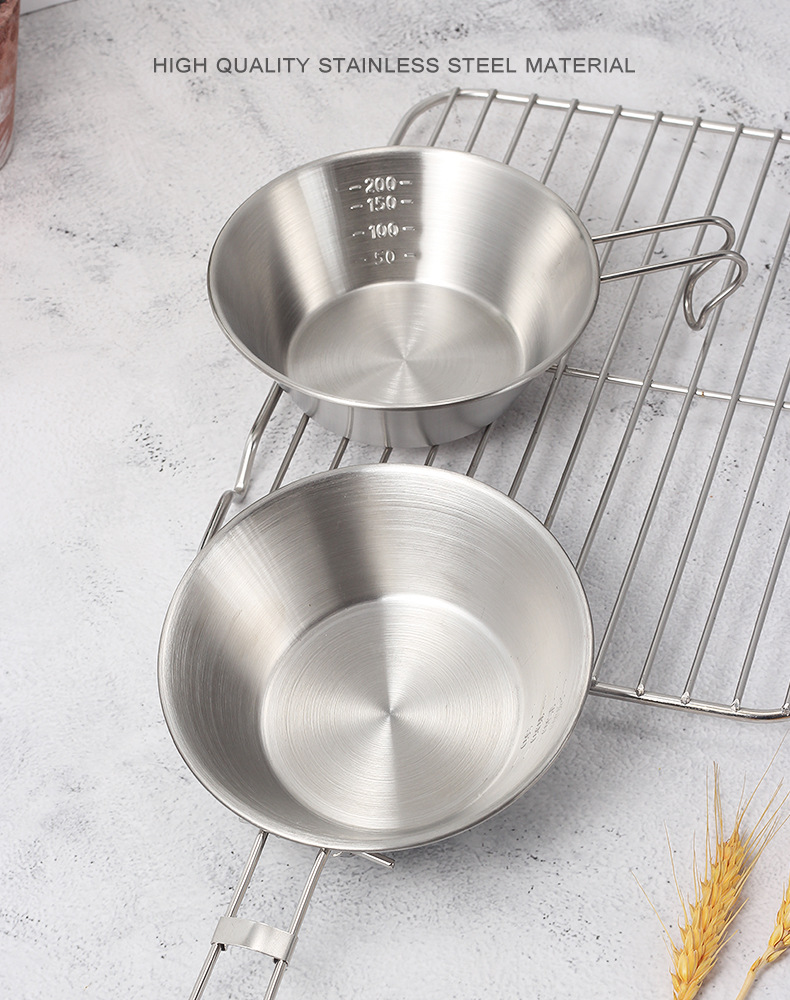 HZ645 Outdoor Camping ear-hanging cup, 304 stainless steel cup, sherry bowl, Coffee Cup, Camping tableware, Fruit Cup pic 4