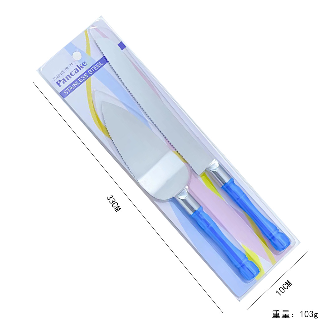 HZ720 Bread Knife Cake Spatula 2-piece set, crystal handle bread knife cake spatula, wooden handle bread knife cake spatula Specification image