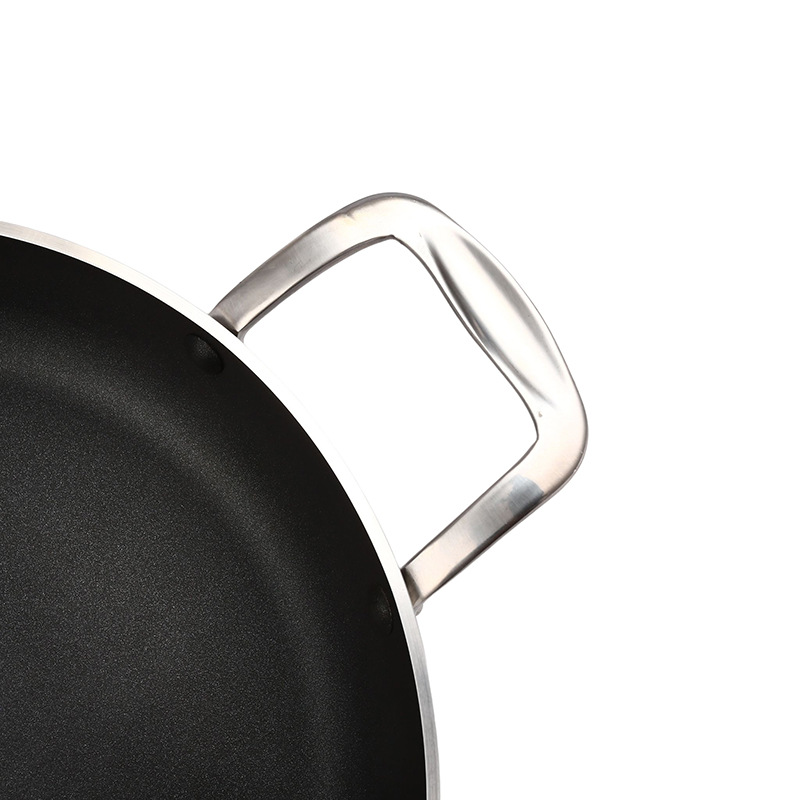 HZ43# Double-ear German sanding Frying pan Aluminum non-stick flat pan Hotel commercial wholesale