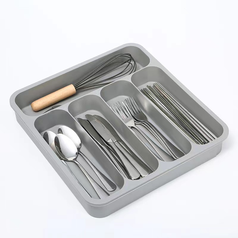 HZ607 extendable drawer storage box, separate shelving unit, tableware organizer, knife, fork and chopsticks compartments box, storage box pic 8