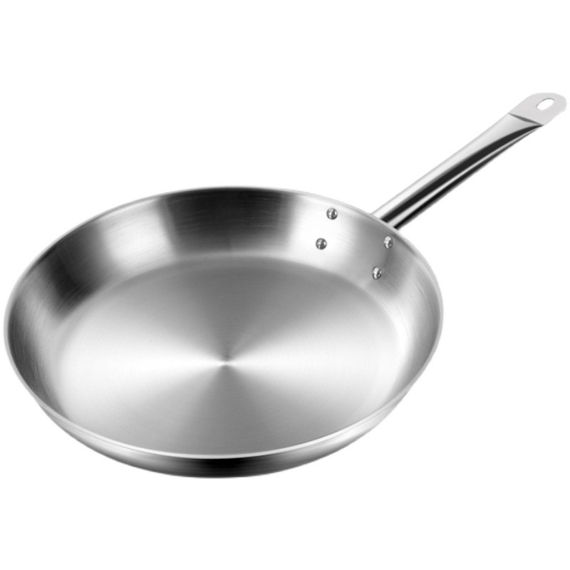 Commercial stainless steel non-stick pan, flat pan, uncoated frying pan, frying plate, single-handle flat frying pan, induction cooker, universal Application Scenario