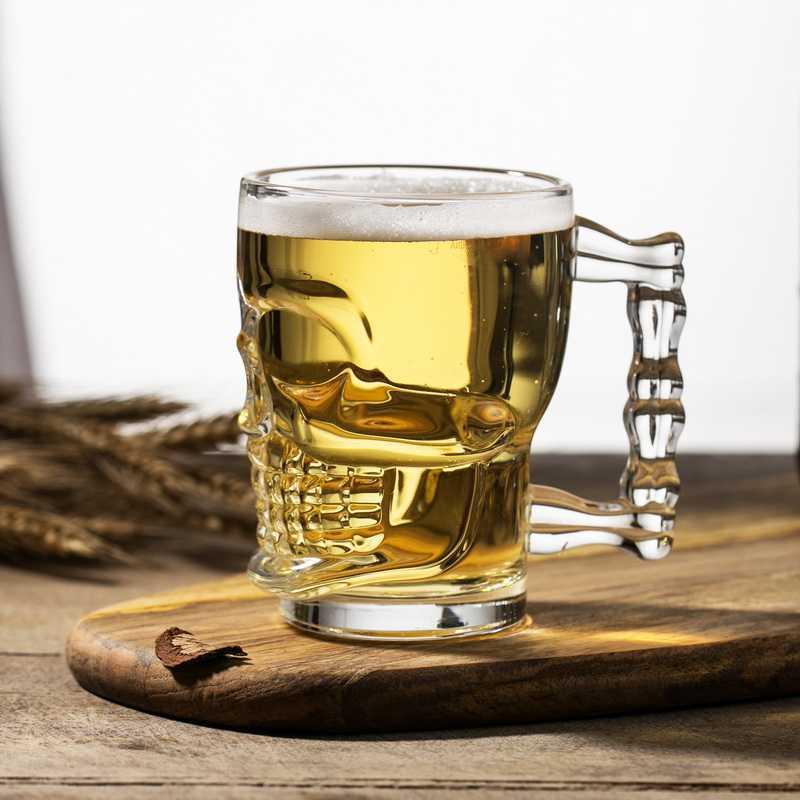 56 Creative Skull Glass Beer mugs, tea cups, juice cups, personalized irregular-shaped cups, water cups, large-capacity draft beer handle cups