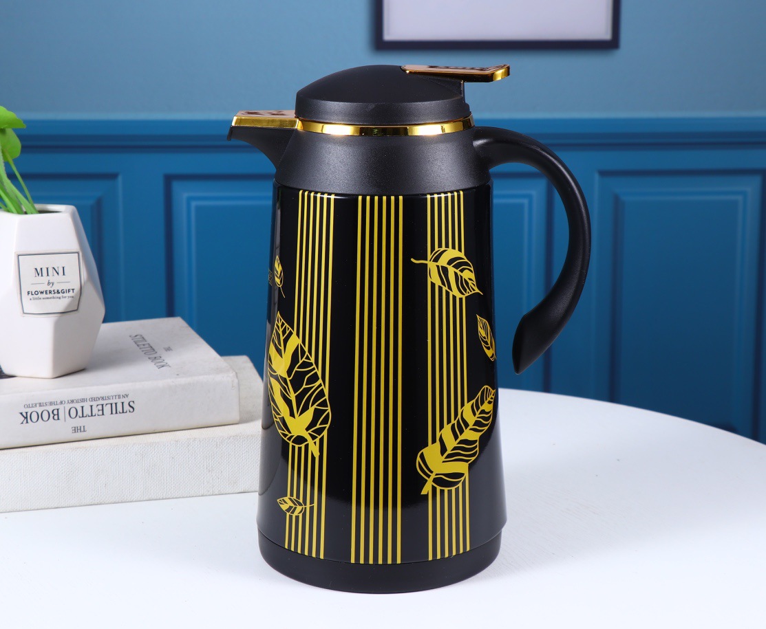 HZ472 Household glass inner liner thermos flask, 1L large capacity, 6 colors mixed, long-lasting heat preservation details Picture