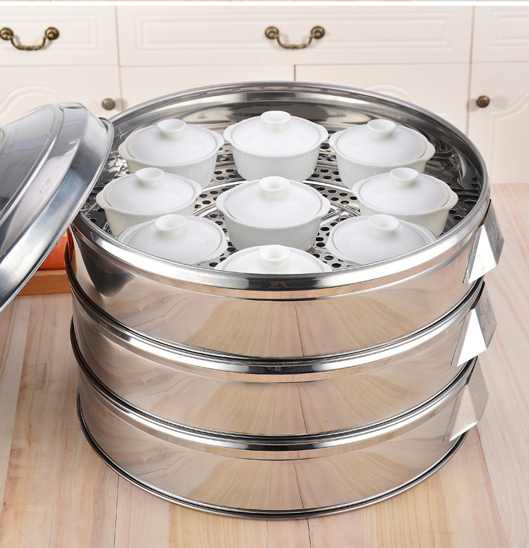 HZ747 large steamer drawer, household large steamer, steaming steamer, round hole steamer, multi-layer thickened steamer drawer