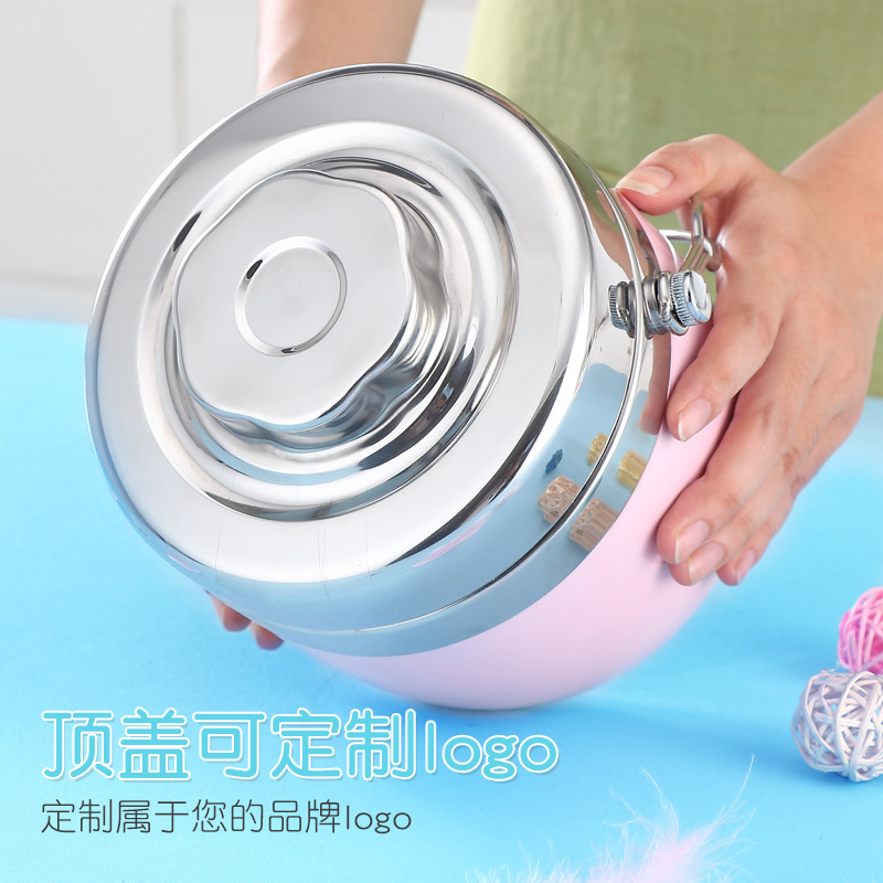 HZ444#304 insulated lunch box, double-layer vacuum pot, portable gift for adults, students and office workers, insulated bucket Specification image