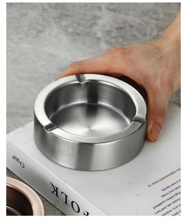 HZ298/156加厚不锈钢烟灰缸创意大号防风烟缸烟灰缸圆形烟灰缸详情4