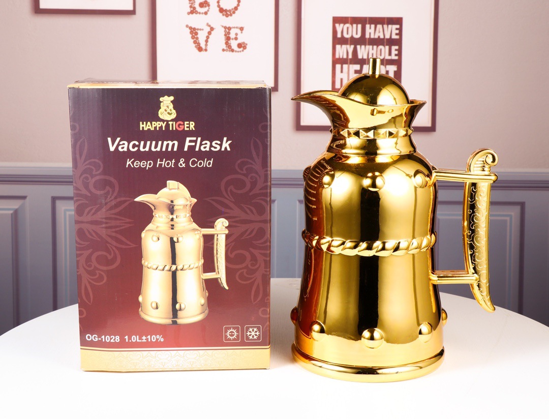 HZ472 Middle Eastern-style glass inner liner 1L household thermos for long-lasting heat preservation pic 5