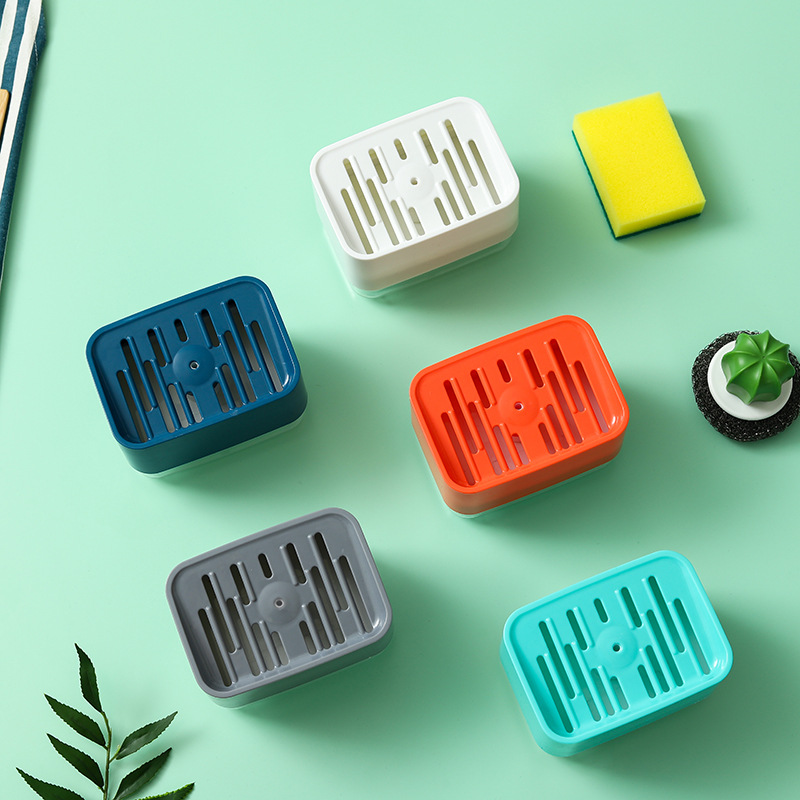 HZ607 Kitchen soap brush liquid dispenser, dishwashing liquid filler, automatic liquid dispensing box, scouring pad, dishwashing soap brush liquid box Application Scenario