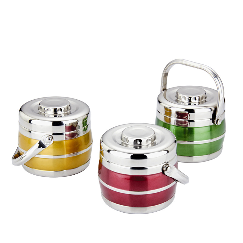 HZ26 manufacturer wholesale type stainless steel pot handle double-layer insulated lunch box portable student lunch box details Picture