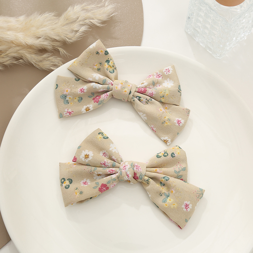 新款碎花蝴蝶结布艺蝴蝶结diy发饰蝴蝶结配件服装鞋帽装饰蝴蝶结
