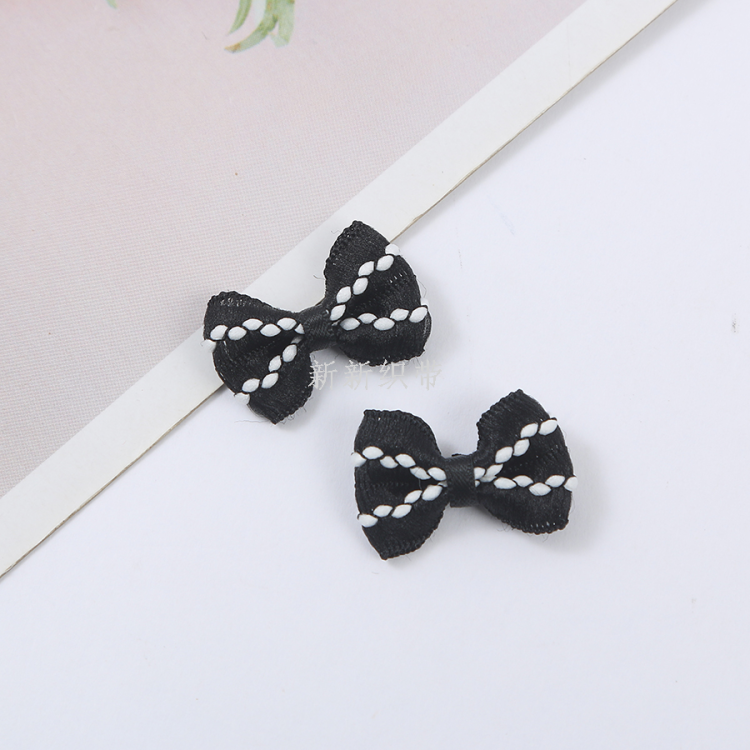 2cm跳白点蝴蝶结手工diy创意配件织带宠物服饰配饰小蝴蝶结