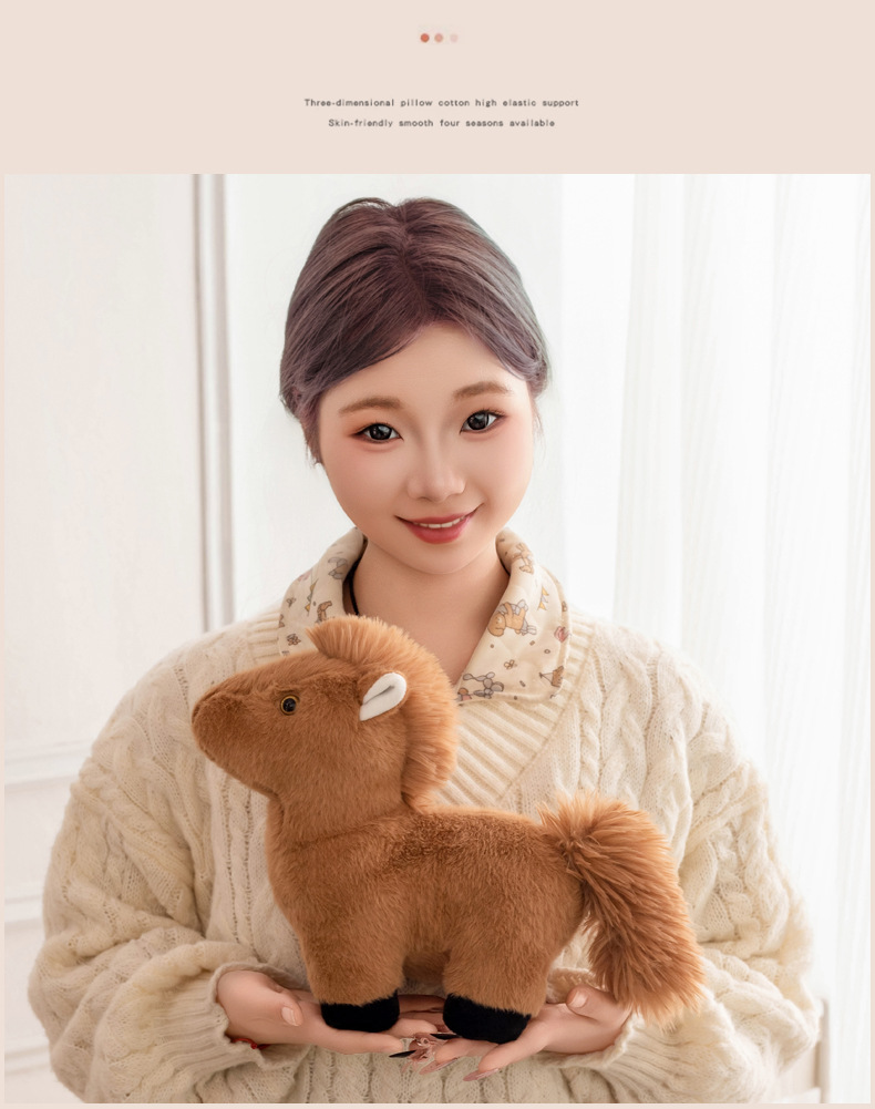 新款毛绒玩具仿真小马公仔挂件钥匙扣玩偶饰品可爱布娃娃背包挂饰详情10