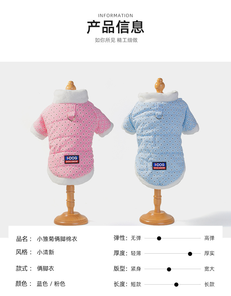 New pet cotton-padded jacket with fleece and thickened fabric for winter dog warmth pic 2
