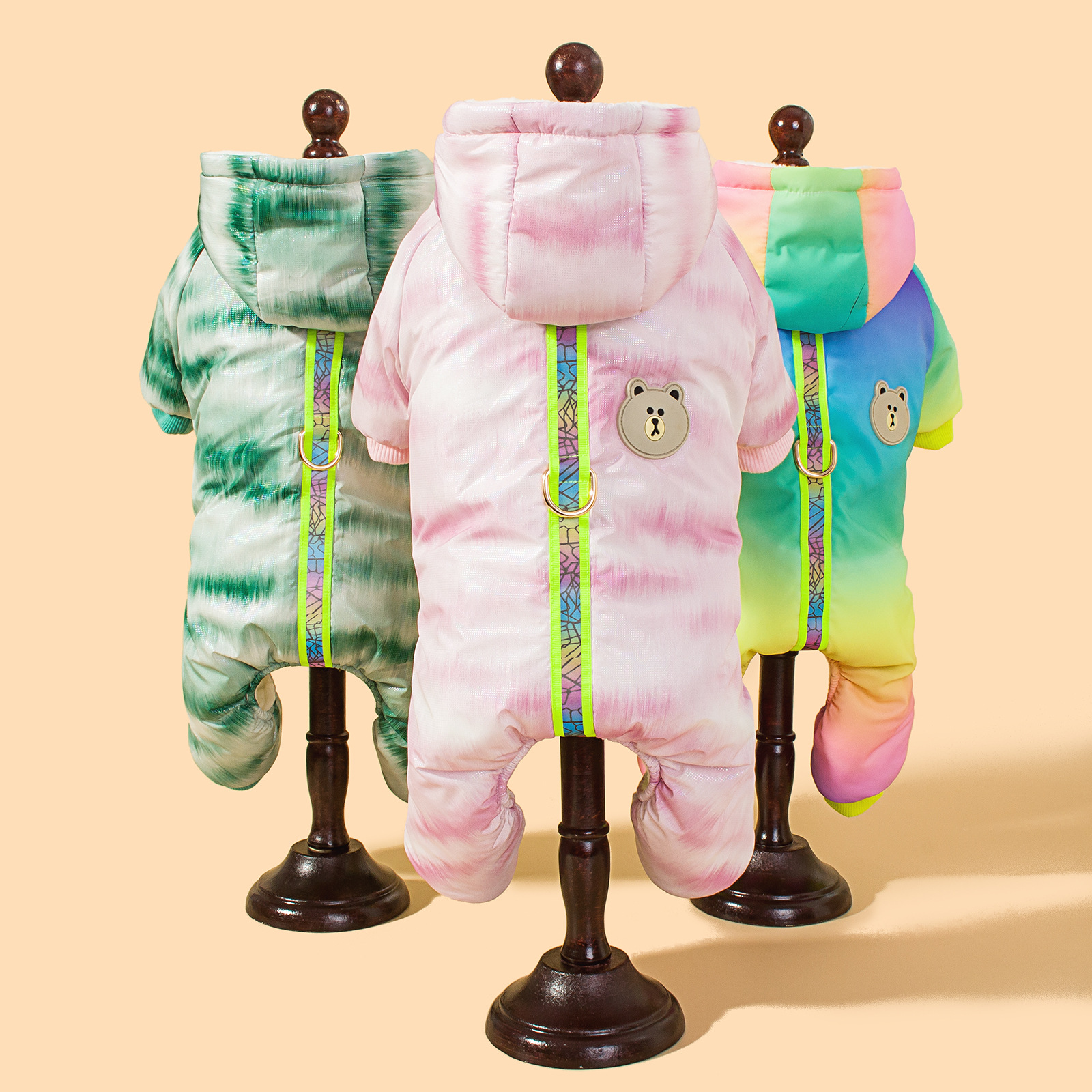 New winter pet clothing with a cap, two-legged hooded cotton-padded jacket for dog freezing protection pic 6