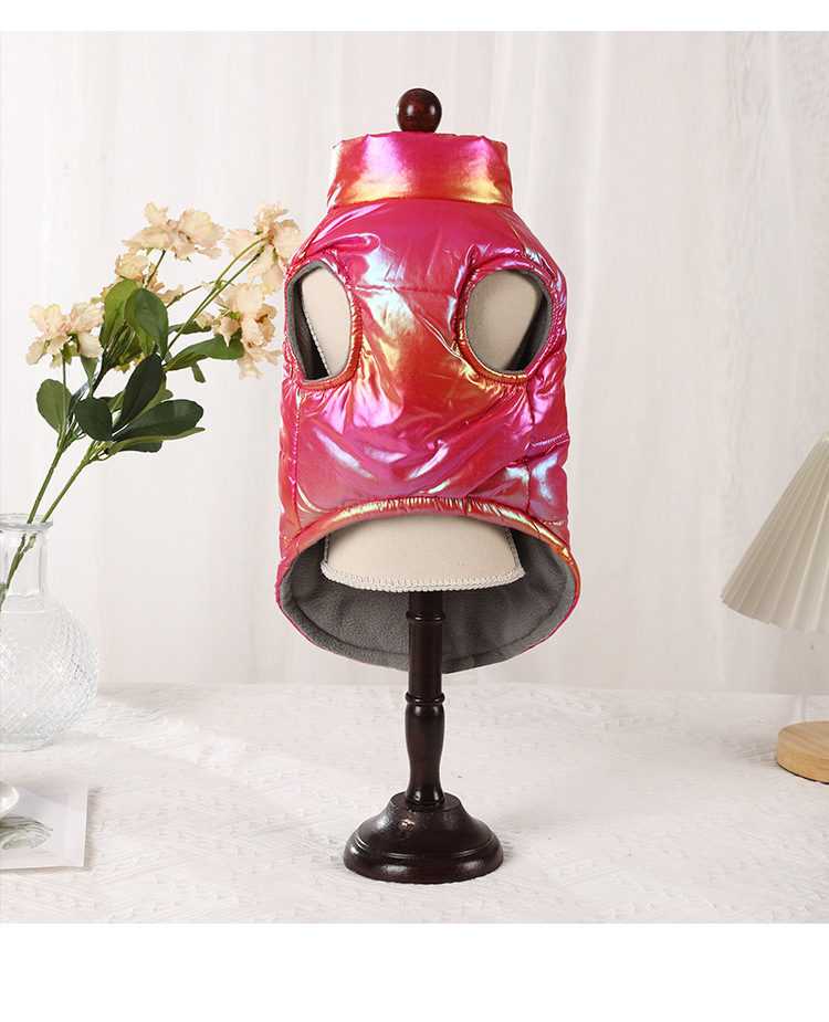 Pet clothing: Waterproof reflective gradient color vest with fleece for warm dog clothing, Bichon Frise clothing pic 10