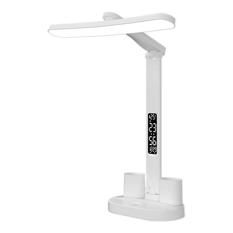 Eye-protecting desk lamp, student book lamp, folding bedside lamp, reading charging clock, temperature desk lamp, pen holder lamp, gift details Picture
