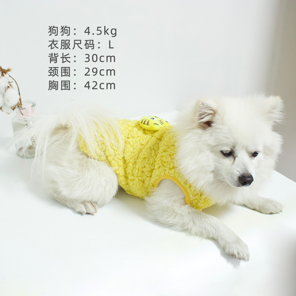 Cute cartoon pet fleece jacket for small and medium-sized Bichon Frise dogs pic 2
