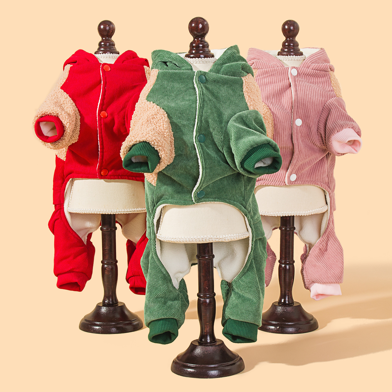 New winter pet clothing with a cap, two-legged hooded cotton-padded jacket for dog freezing protection pic 4