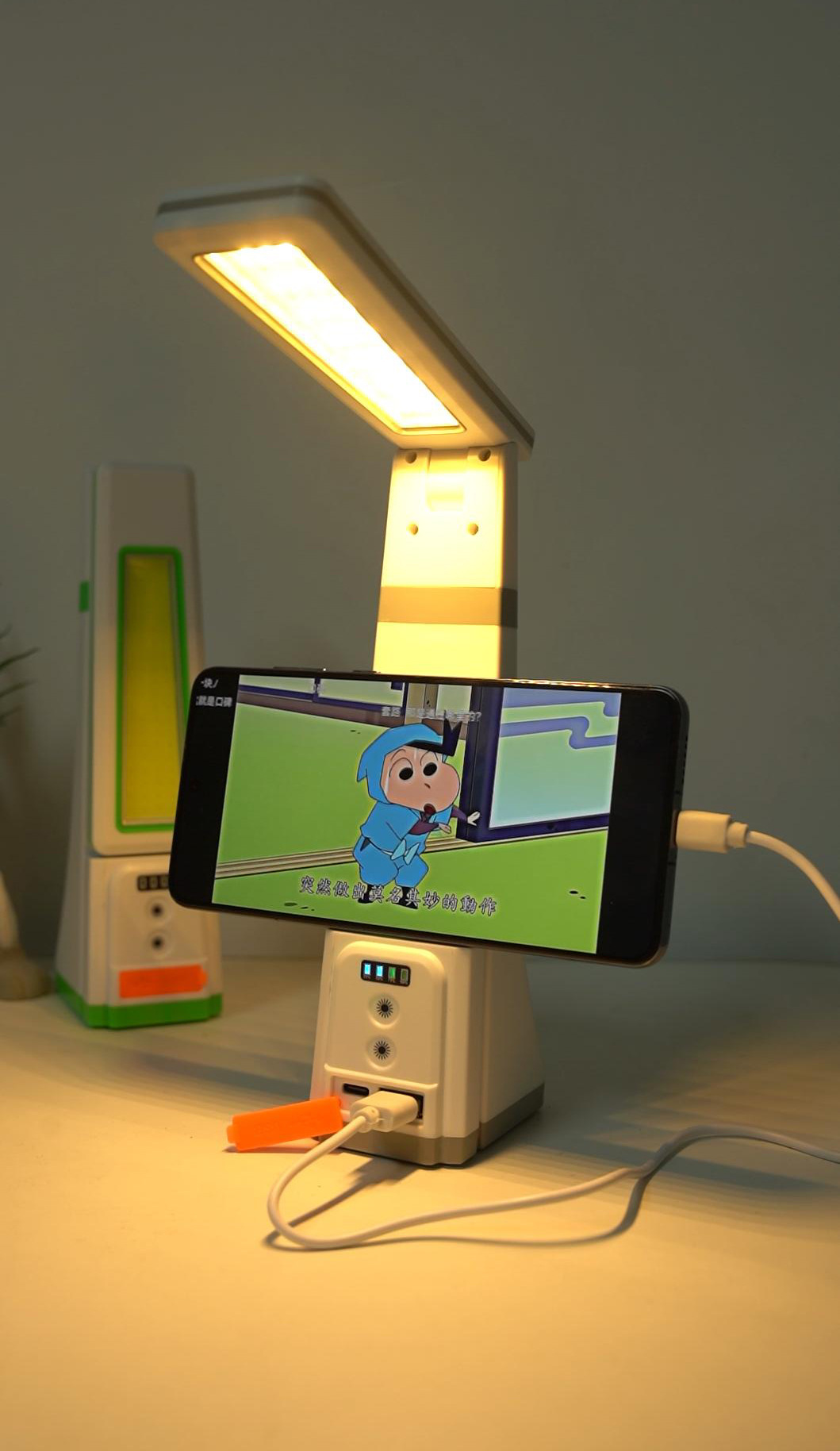 New smart wireless charging desk lamp, folding book lamp, power bank, ambient light, student reading eye-protecting lamp pic 1