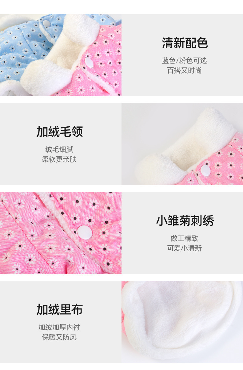 New pet cotton-padded jacket with fleece and thickened fabric for winter dog warmth pic 4