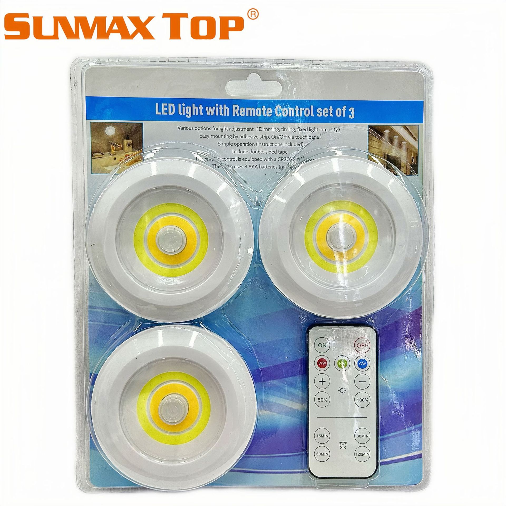 LED creative COB remote control pat light, bedside milk feeding light, corridor kitchen bedroom cabinet light, button night light Item Picture