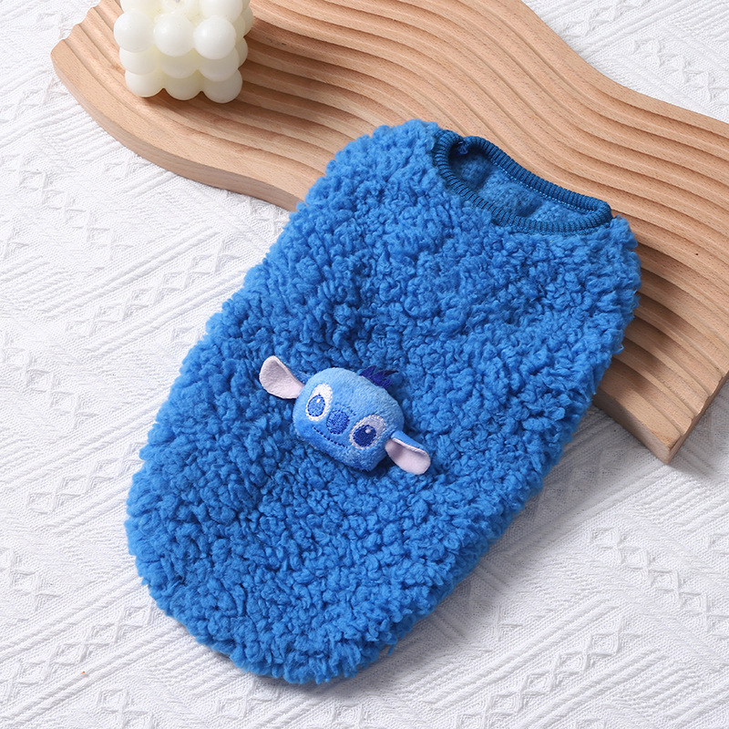 Cute cartoon pet fleece jacket for small and medium-sized Bichon Frise dogs Application Scenario