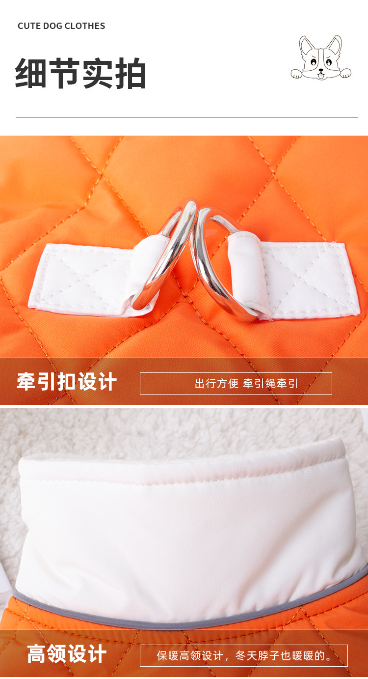 New dog vest adjustable chest and back dog clothing Bichon Frise Teddy Corgi cold-proof dog clothing winter new style pic 12
