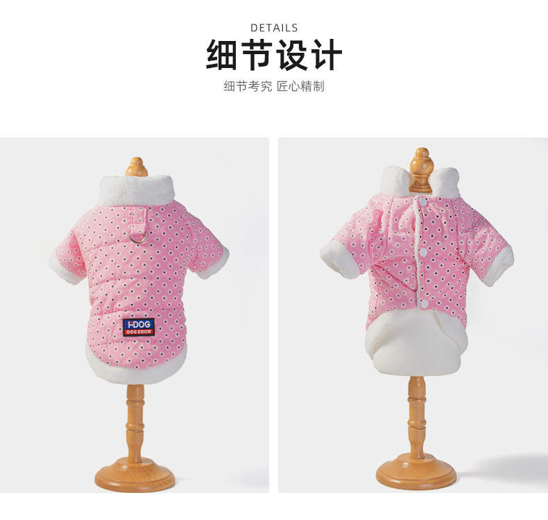 New pet cotton-padded jacket with fleece and thickened fabric for winter dog warmth pic 5