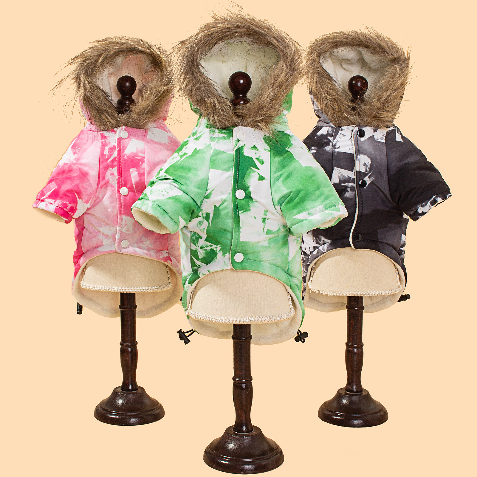 New winter pet clothing with a cap, two-legged hooded cotton-padded jacket for dog freezing protection pic 8