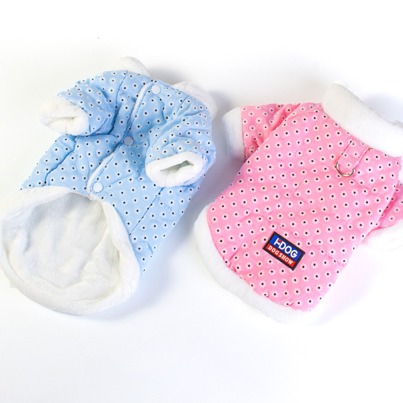 New pet cotton-padded jacket with fleece and thickened fabric for winter dog warmth details Picture