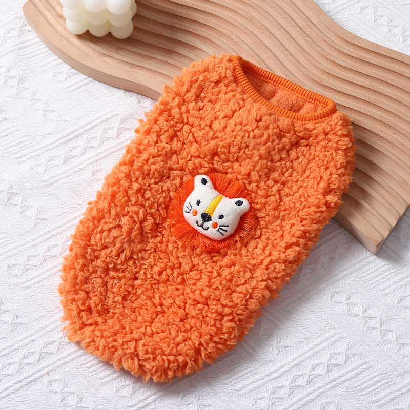 Cute cartoon pet fleece jacket for small and medium-sized Bichon Frise dogs details Picture