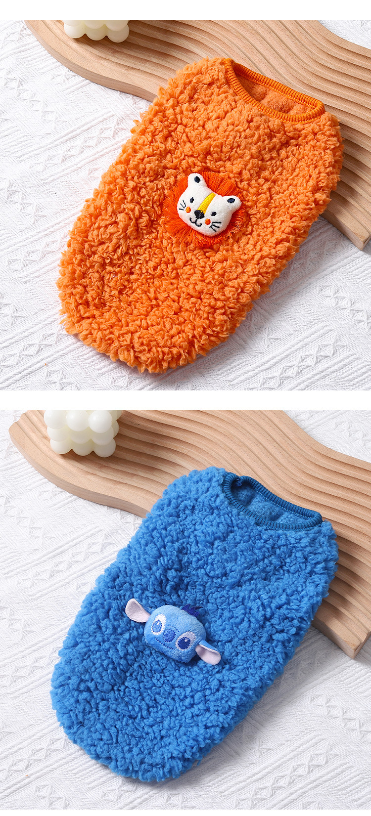 Cute cartoon pet fleece jacket for small and medium-sized Bichon Frise dogs pic 12