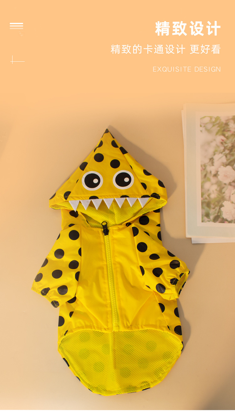 Amazon pet clothing, dog outdoor raincoat, two-legged hooded waterproof raincoat, Halloween purchase pet raincoat pic 6