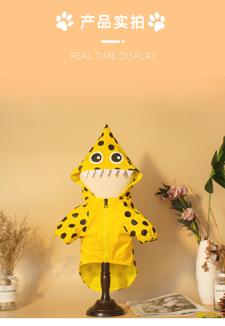 Amazon pet clothing, dog outdoor raincoat, two-legged hooded waterproof raincoat, Halloween purchase pet raincoat pic 12