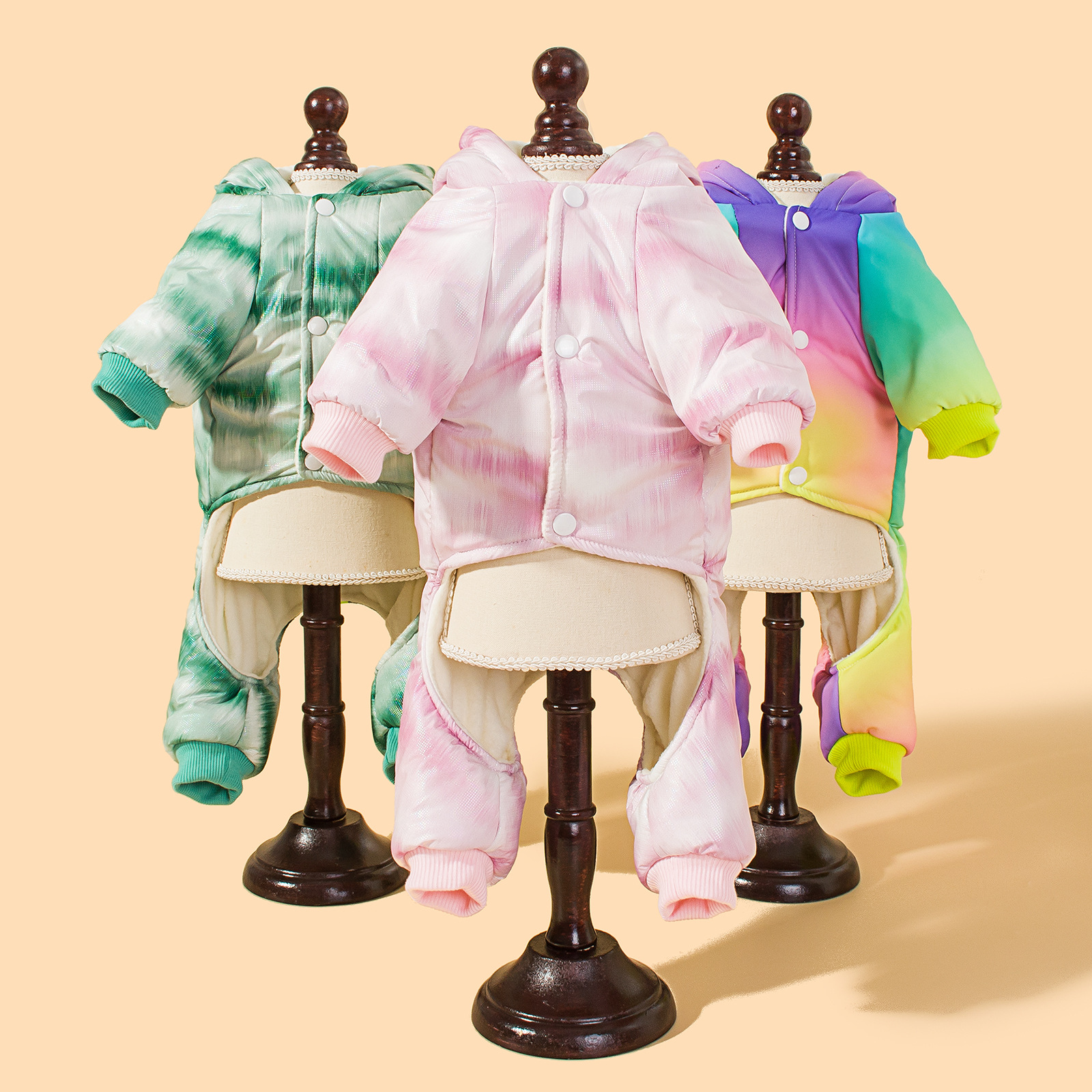 New winter pet clothing with a cap, two-legged hooded cotton-padded jacket for dog freezing protection pic 5