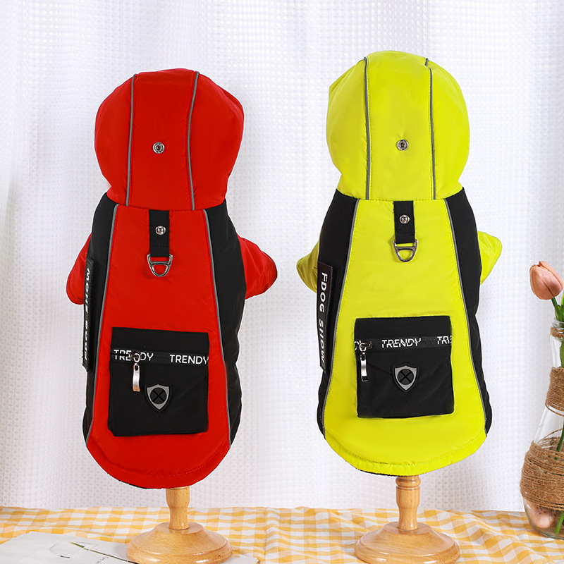 New pet hooded three-dimensional cotton coat, dog windproof and warm coat, pet winter cold protection item, dog down jacket pic 2