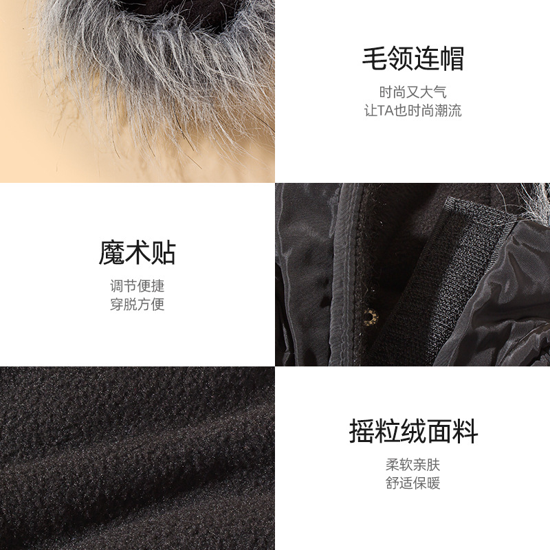 New winter dog clothing with fur collars, two-legged caps, thickened and fleece dog clothes, pocket zipper suits Specification image