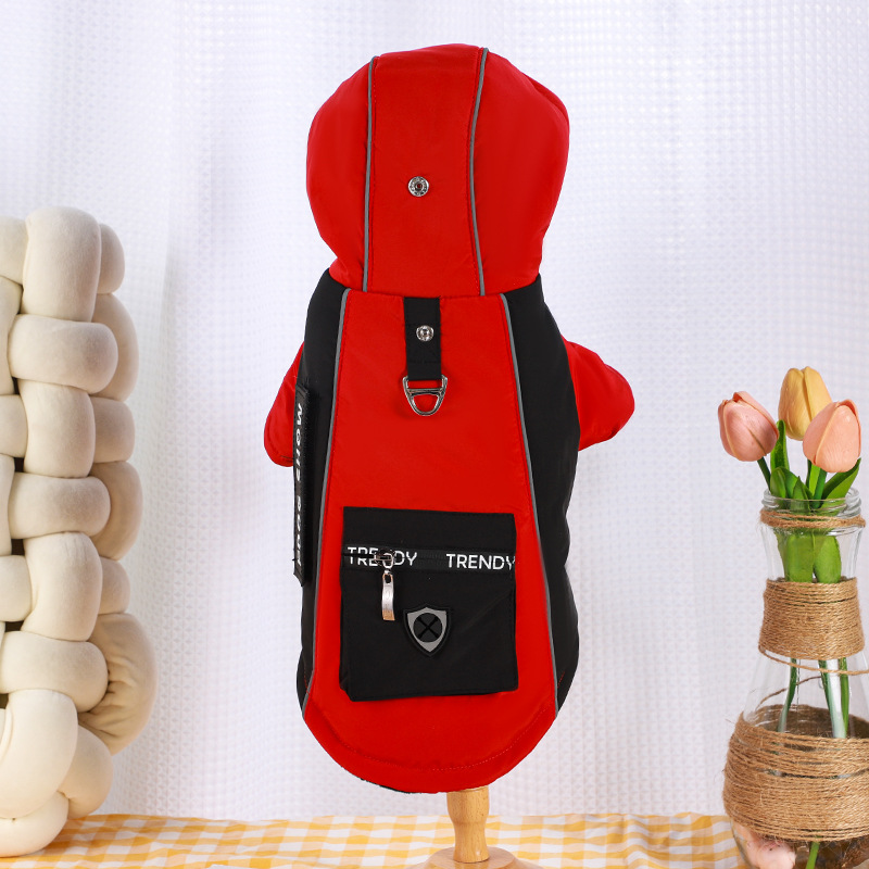 New pet hooded three-dimensional cotton coat, dog windproof and warm coat, pet winter cold protection item, dog down jacket pic 3