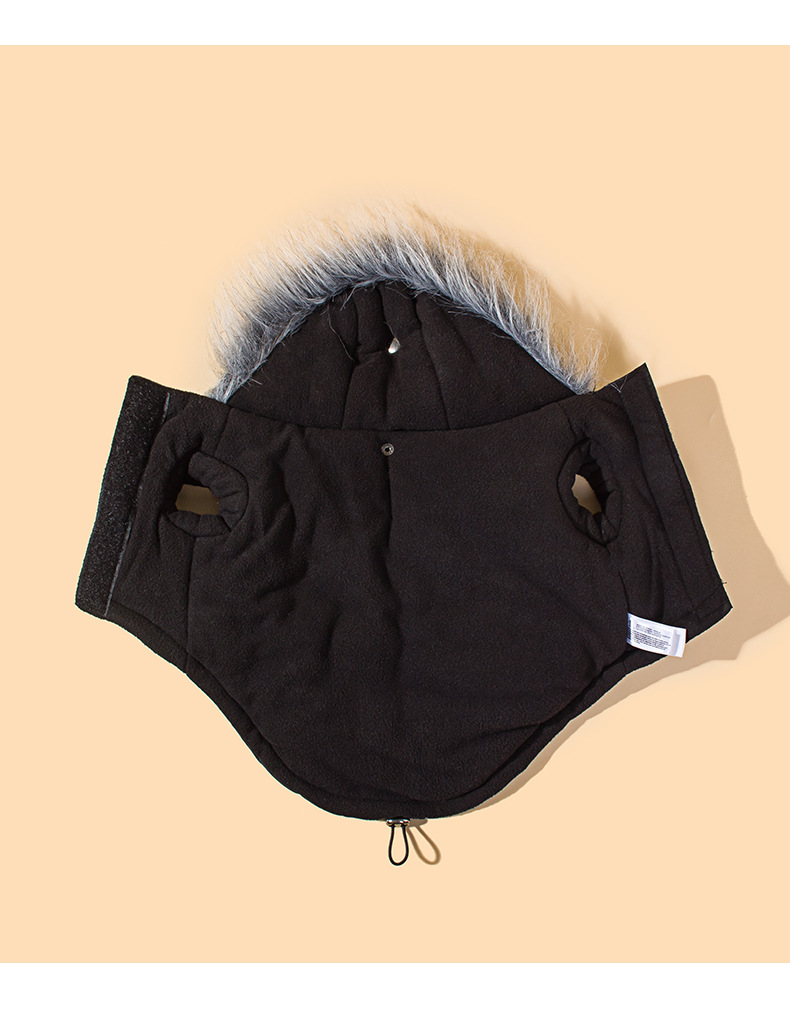 New winter dog clothing with fur collars, two-legged caps, thickened and fleece dog clothes, pocket zipper suits pic 15