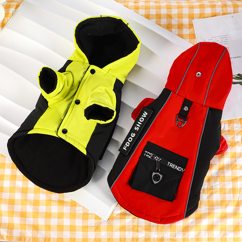 New pet hooded three-dimensional cotton coat, dog windproof and warm coat, pet winter cold protection item, dog down jacket pic 8