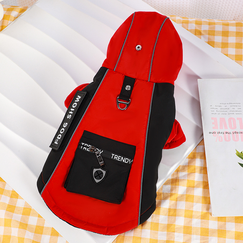 New pet hooded three-dimensional cotton coat, dog windproof and warm coat, pet winter cold protection item, dog down jacket pic 6