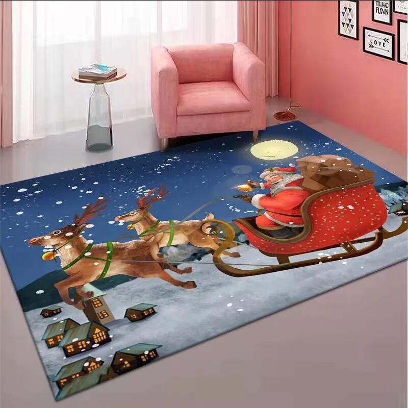 Cross-border wholesale Christmas carpets, bedroom and living room festive decorations, Nordic-style rooms, bedside coffee tables, sofas, door MATS