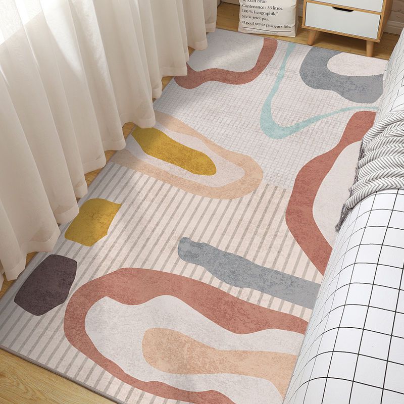 Morandi series home bedside carpet, bedroom anti-slip and cooling carpet, home strip-shaped easy-to-maintain crystal velvet carpet