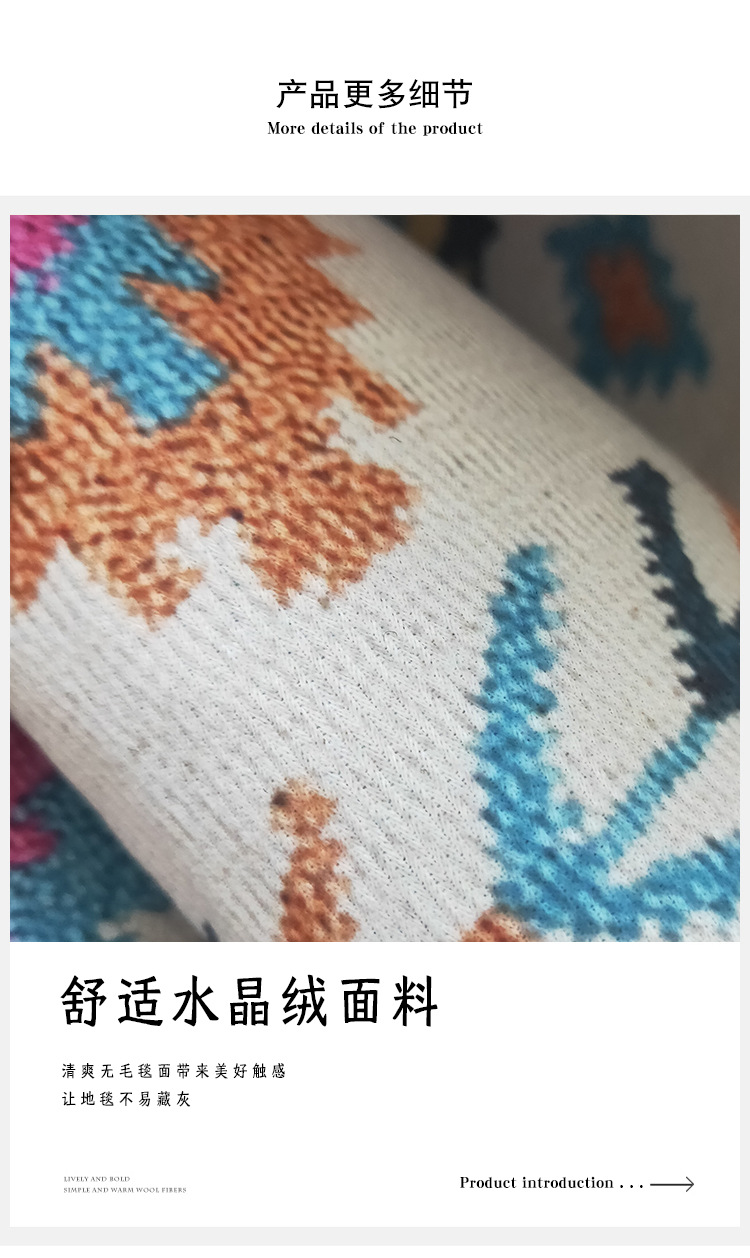 摩洛哥水晶绒地毯波西米亚风客厅地毯酒店民宿大面积满铺地毯地垫详情5