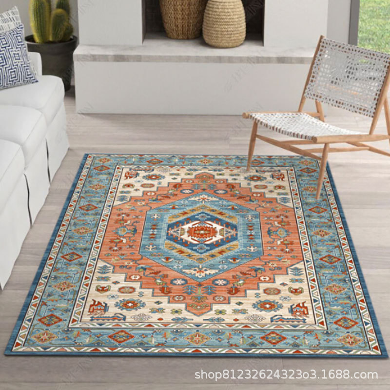 摩洛哥风格水晶绒地毯大面积客厅地毯沙发茶几地垫现代美式家用